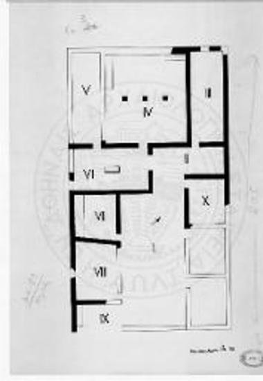 Αναπαράσταση της κάτοψης της οικίας.