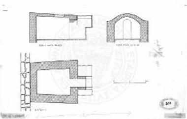 Σαλαμίνα, Πυργιακόνι, καμαρωτός τάφος. Κάτοψη και τομή.