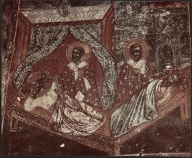 Άνω Δολοί, Μονή Αγίου Νικήτα: Σκηνή από το βίο του Αγίου Νικολάου (1752).