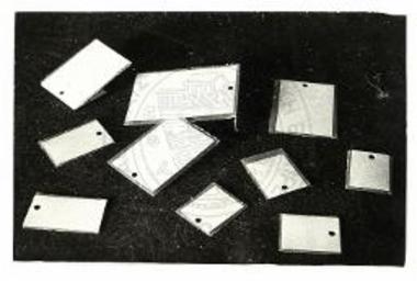 (EN) Nylon envelopes containing labels.