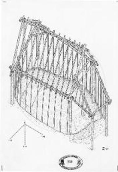 Αναπαράσταση σκελετού καλύβας 9-Β.