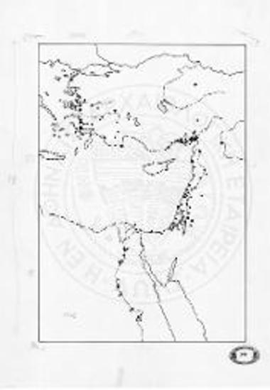 Χάρτης της ανατολικής λεκάνης της Μεσογείου στην ΥΕ ΙΙΙ περίοδο. Μυκηναϊκά ευρήματα. Οι κυπριακές θέσεις δεν σημειώνονται.