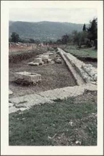 Δωδώνη. Η δυτική στοά του Ιερού και τα βάθρα από Β.