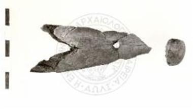 Ταφικός Κύκλος Β, λαβή εξ ελεφαντοστού εκ του τάφου Δ.