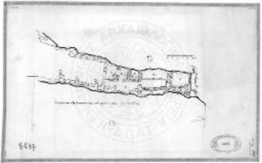 Σχεδιογράφημα του ανασκαφέντος χώρου από του Μικρού Ιερού προς Δ μέχρι της Ιεράς Οικίας προς Α.