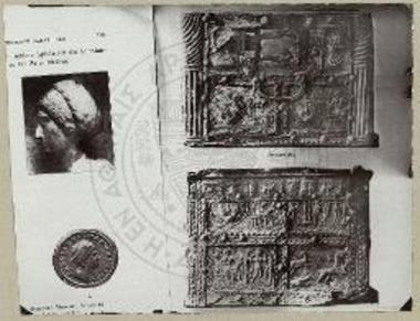 Δεξιά κάτω: Πλευρά κιβωτιδίου εξ Achmim εν Καΐρω. (Kopt. Kunst No 9037).