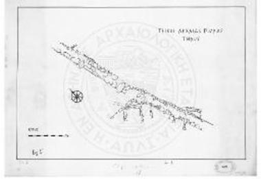 Το αποκαλυφθέν τμήμα του τείχους.