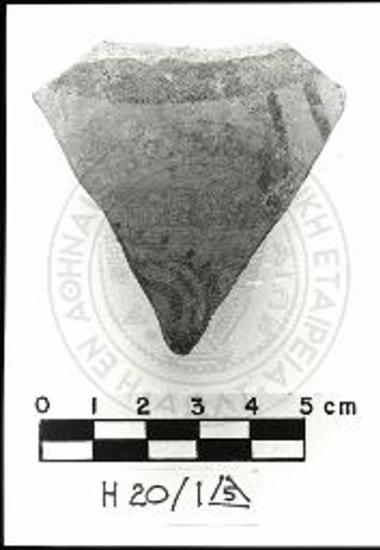 Γραπτό μυκηναϊκό όστρακο από τον ναό.