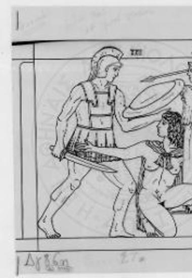 Βόρεια μετόπη 22. Αίας και Κασσάνδρα.