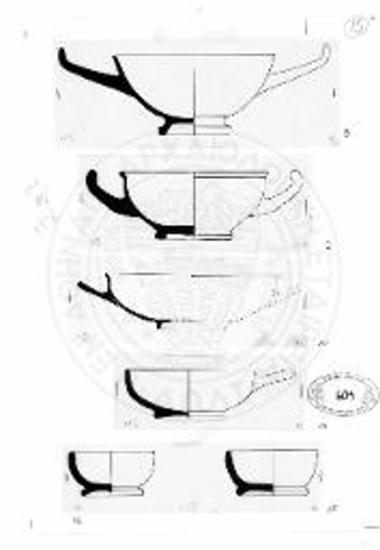 Napfschalen: 8-9 flache Schale: 10 Einhenkler: 13 Saltzn?pfe: 15-16.