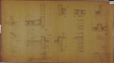 Πνευματικόν Κέντρο Δελφών Υποσταθμός ΔΕΗ Ξυλότυπος Θεμελίων. Ισογείου. Τομή Πέδιλου