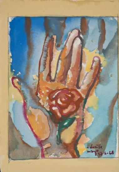 Παλάμη χεριού με άνθος