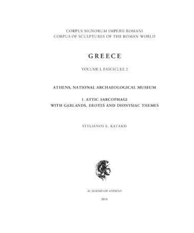 Corpus of Sculptures of the Roman World. Greece, volume I, fascicule 2