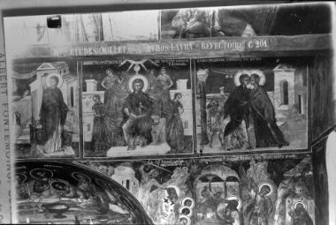 Μονή Μεγίστης Λαύρας, Τράπεζα, Δ. σκέλος. Τοιχογραφίες Δ. τοίχου (αντιγραφή από G. Millet) (36, 37, 46-48)