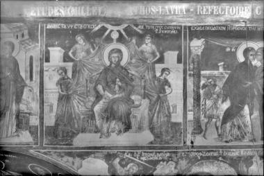 Μονή Μεγίστης Λαύρας, Τράπεζα, Δ. σκέλος. Τοιχογραφίες Δ. τοίχου (αντιγραφή από G. Millet) (36)