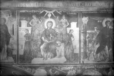 Μονή Μεγίστης Λαύρας, Τράπεζα, Δ. σκέλος. Τοιχογραφίες Δ. τοίχου (αντιγραφή από G. Millet) (36)