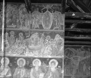 Μονή Μεγίστης Λαύρας, Τράπεζα, Δ. σκέλος. Τοιχογραφίες Β. τοίχου, ανατολική άκρη, συνέχεια ΑΑ-ΚΕΒΜΤ 0260 (89, 90, 106-110, 124-127)