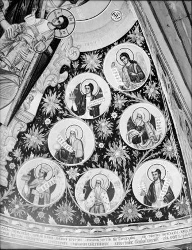 Μονή Βατοπεδίου, Τράπεζα, Δ. σκέλος, Δ. τοίχος, Αψίδα, Τεταρτοσφαίριο. Η Ρίζα Ιεσσαί, λεπτομέρεια (3 τμήμα)