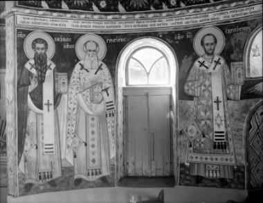 Μονή Βατοπεδίου, Τράπεζα, Δ. σκέλος, Δ. τοίχος, Αψίδα, Ημικύλινδρος. Ιεράρχες (9-11)