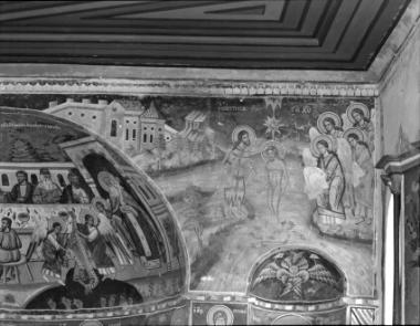 Μονή Βατοπεδίου, Τράπεζα, Ν. σκέλος. Μέτωπο της αψίδας, δυτικό τμήμα. Η Βάπτιση του Χριστού (24)