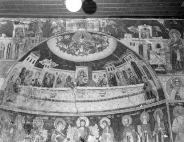 Μονή Χιλανδαρίου, Τράπεζα. Τοιχογραφίες Β. τοίχου, Αψίδα και μέτωπό της (122-125, 134, 135)