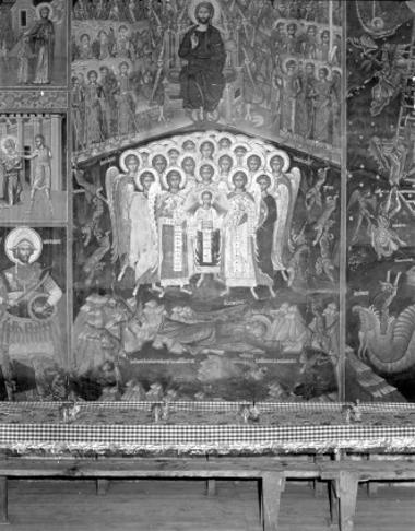 Μονή Διονυσίου, Δεύτερη Τράπεζα. Τοιχογραφίες Δ. τοίχου, κεντρικό τμήμα (68, 76, 85, 86)
