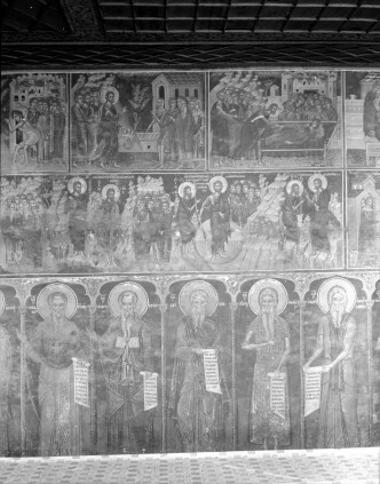 Μονή Διονυσίου, Πρώτη Τράπεζα. Τοιχογραφίες Β. τοίχου, ανατολικό τμήμα (124, 125, 122-124, 243-247)
