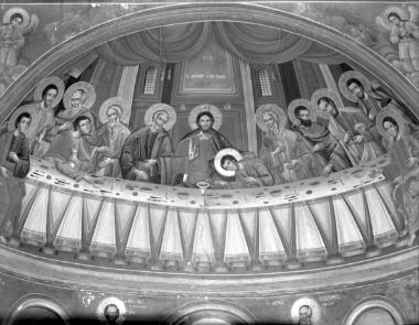 Μονή Ξηροποτάμου, Τράπεζα, Νότιο σκέλος. Τοιχογραφίες Ν. τοίχου, αψίδα (κόγχη