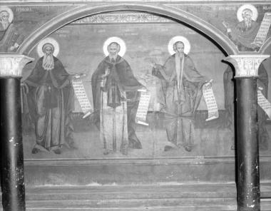 Μονή Ξηροποτάμου, Τράπεζα, Βόρειο σκέλος.Τοιχογραφίες Β. κιονοστοιχίας-νότια όψη- και Β. τοίχου (73, 74, 59-61)