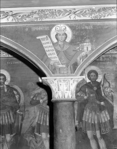 Μονή Ξηροποτάμου, Τράπεζα, Βόρειο σκέλος. Τοιχογραφίες Β. κιονοστοιχίας-νότια όψη- και Β. τοίχου (76, 66-68)