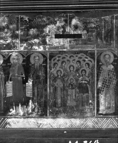 Μονή Δοχειαρίου, Τράπεζα, Β. σκέλος. Τοιχογραφίες Αν. τοίχου, βόρειο τμήμα (4, 5, 18-21)