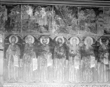 Μονή Δοχειαρίου, Τράπεζα, Β. σκέλος. Τοιχογραφίες Αν. τοίχου, νότιο τμήμα (11-13, 29-35)