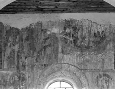 Μονή Φιλοθέου, Τράπεζα. Τοιχογραφίες Δ. τοίχου, νότιο τμήμα (7, 8)