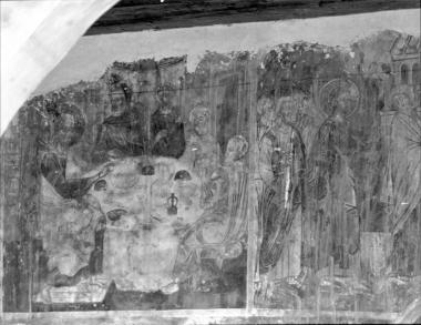 Μονή Φιλοθέου, Τράπεζα. Τοιχογραφίες Δ. τοίχου, βόρειο τμήμα (9, 10)