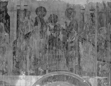 Μονή Φιλοθέου, Τράπεζα. Τοιχογραφίες Δ. τοίχου, βόρειο τμήμα (13)