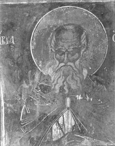 Μονή Φιλοθέου, Τράπεζα. Τοιχογραφίες Αν. τοίχου, βόρειο τμήμα (93 λεπτ.)