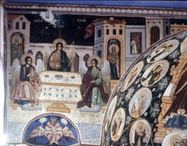 Μονή Βατοπεδίου, Τράπεζα, Ν. σκέλος. Τοιχογραφίες Δ. τοίχου (2, 5)