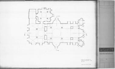 Μονή Παντοκράτορος, Καθολικό. Κάτοψη του καθολικού με ενδείξεις τομών