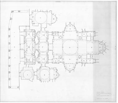 Μονή Ιβήρων, Καθολικό. Άνοψη του καθολικού και αρίθμηση των εικονογραφικών θεμάτων