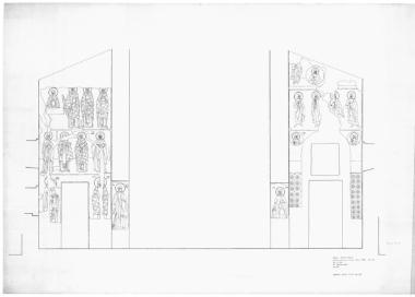 Ναός Πρωτάτου. Κατά πλάτος τομή Δ1-Δ1 στην πρόθεση, ιερό, διακονικό