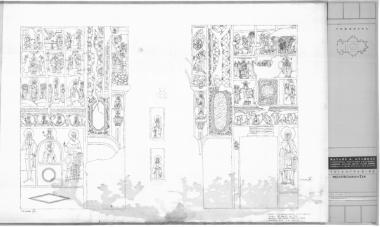 Καρυές, Χελανδαρινός ναός Μολυβοκκλησιάς. Βόρειος τοίχος, δυτικό τμήμα Α και νότιος τοίχος, δυτικό τμήμα Β