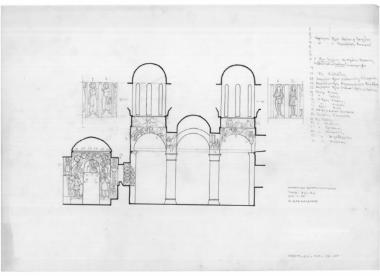 Μονή Κουτλουμουσίου, Καθολικό. Τομή Α6-Α6 δια μέσου του βόρειου περιστώου και της Λιτής