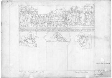 Ναός Πρωτάτου. Κατά πλάτος τομή Δ3-Δ3. Δυτικός τοίχος κυρίως ναού. Κεντρικό τμήμα