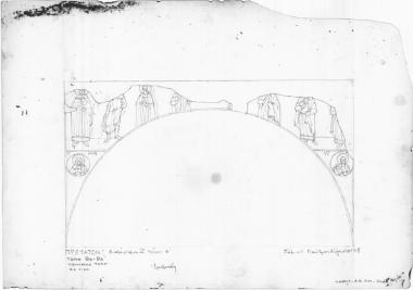 Ναός Πρωτάτου. Κατά μήκος τομή Β3-Β3. Κεντρικό τόξο