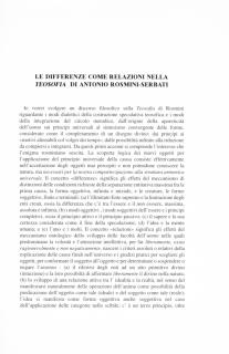 Le differenze come relazioni nella teosofia di Antonio Rosmini-Serbati