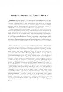 Aristotle and the Welfare Economics