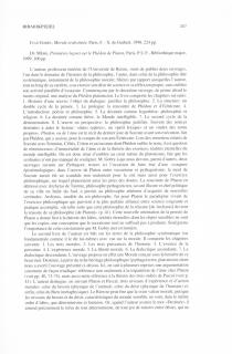Ivan Gobry, Morale et destinée, Paris, F.-X. de Guibert, 1998, 224 pp.- Ivan Gobry, Premières leçons sur le Phédon de Platon, Paris, P.U.F., Bibliothèque major, 1999, 106 pp.