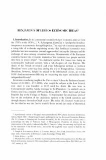 Benjamin΄s of Lesbos Economic ideas