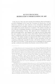 Kunst und Techne. Heidegger' s Understanding of Art