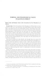 Formal and Teleological Value in Kantian ethics